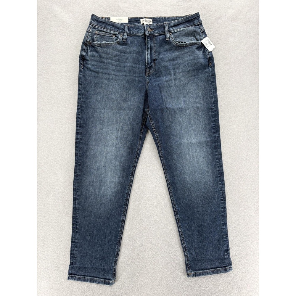 Maurices M Jeans 90s Taper Jeans Womens 16 Short Blue Med Wash High Rise Preppy